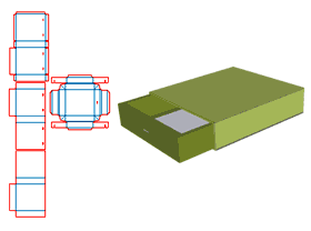 Drawer sealed on five sides, outer box V slot, inner box cardboard folding, inner mounting